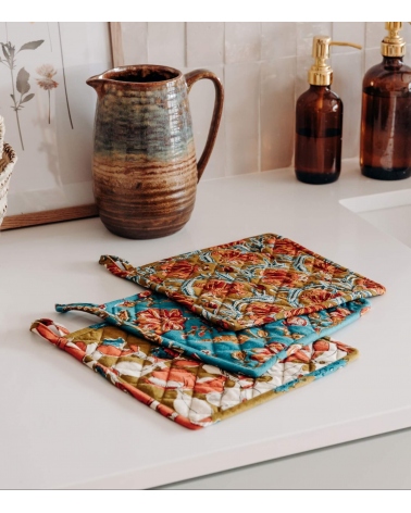 Hot plate holder - Iris olive