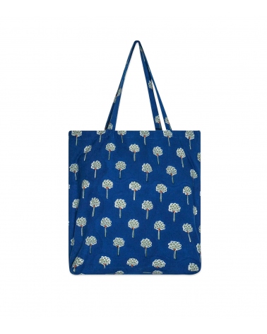 Tote bag fleuri - bleu nuit