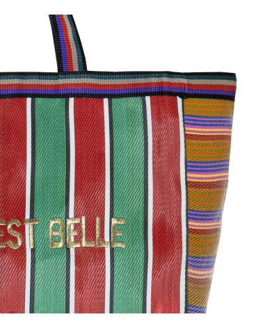 La Vie est Belle Shopping bag - red and green