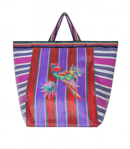 Market bag - parrot embroidery