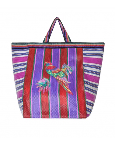 Market bag - parrot embroidery