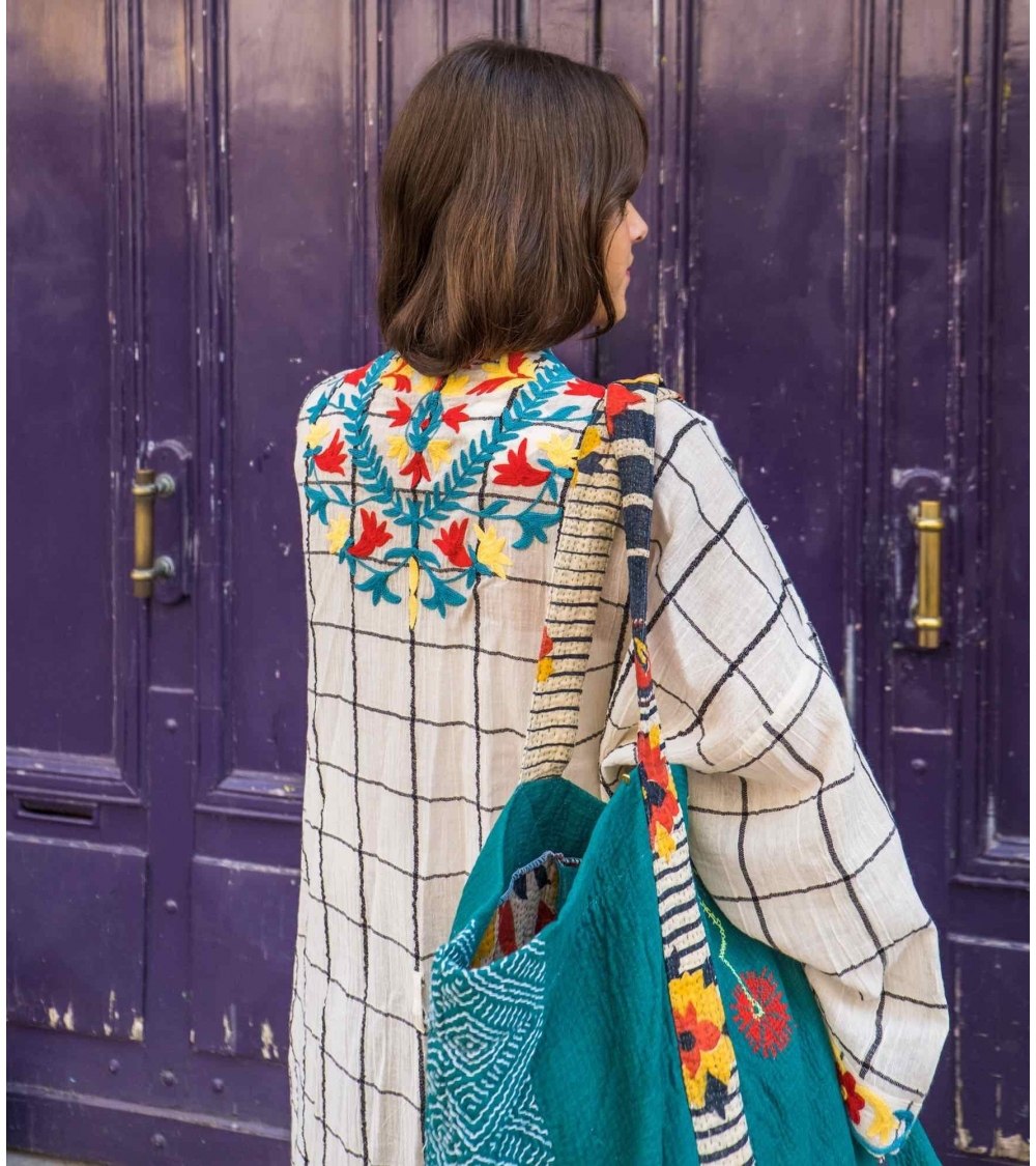 Kimono brodé taille unique