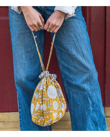 Pochette en coton moutarde - Surya