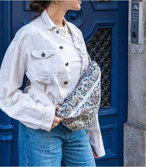 Floral banana bag Sana - offwhite