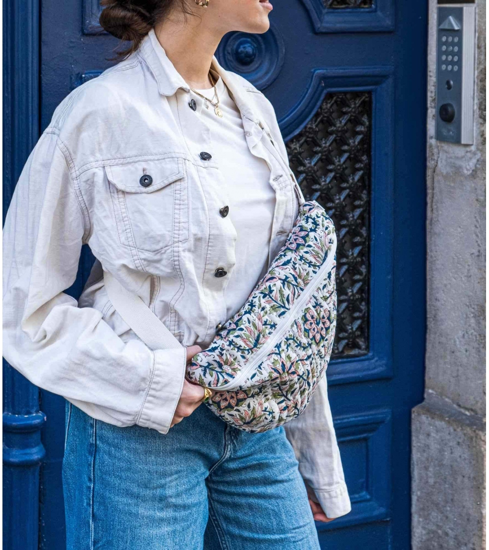 Floral banana bag Sana - offwhite