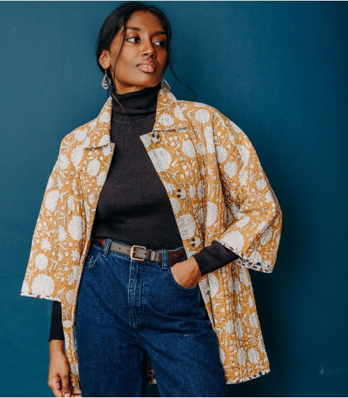 Manteau matelassée taille S/M - moutarde