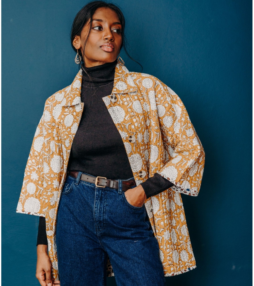 Manteau matelassée taille S/M - moutarde