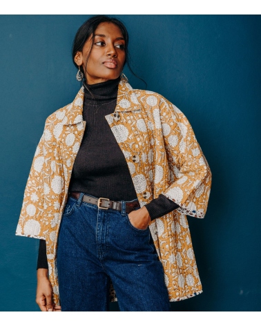 Manteau matelassée taille S/M - moutarde