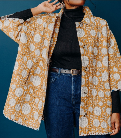 Manteau matelassée taille S/M - moutarde