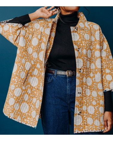 Manteau matelassée taille S/M - moutarde