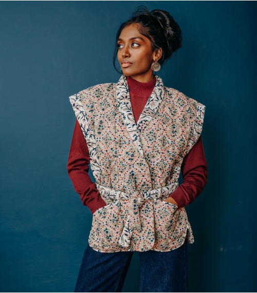 Veste indienne taille S/M - vert tilleul