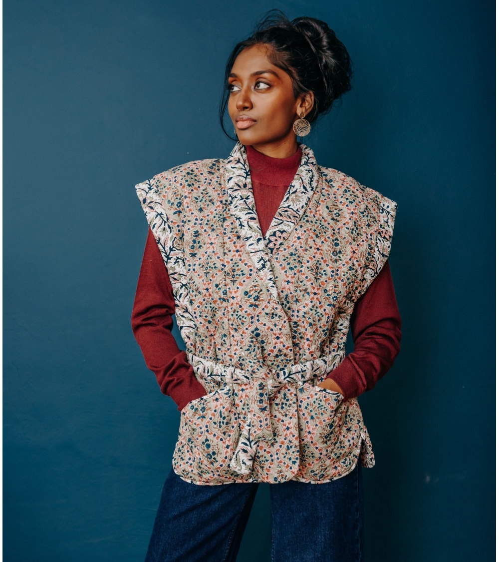 Veste indienne taille S/M - vert tilleul