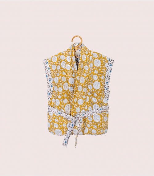 Floral jacket size S/M - mustard yellow