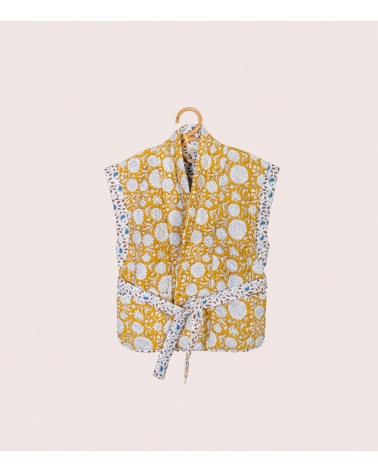 Floral jacket size S/M - mustard yellow