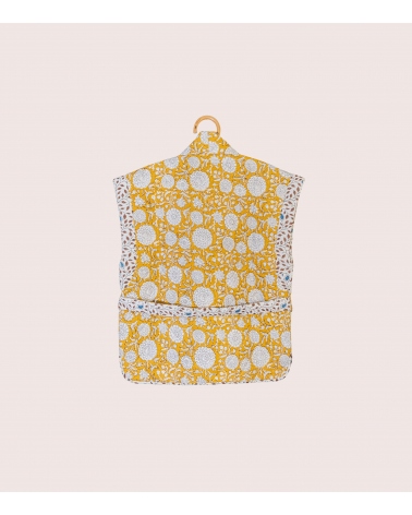 Veste fleurie taille S/M - moutarde