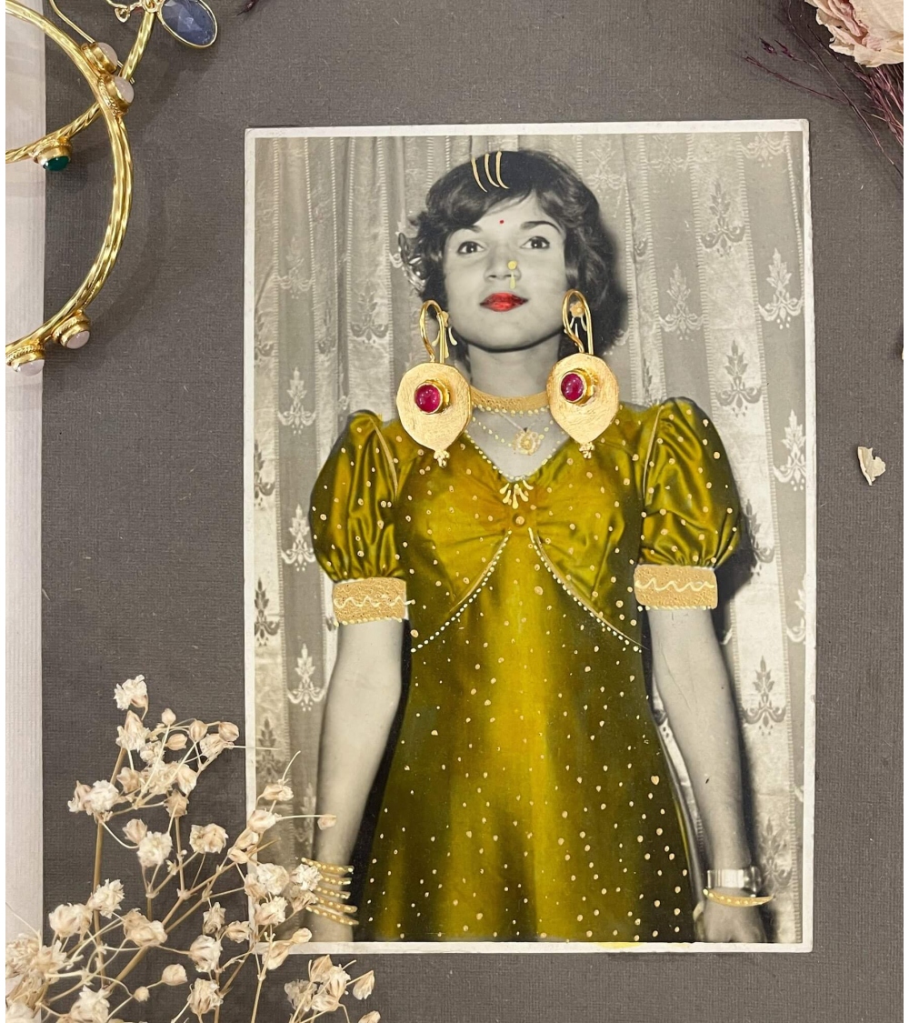 Indian quartz earrings