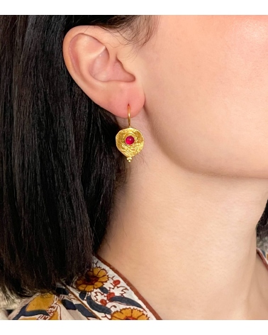 Boucles d'oreilles indiennes quartz