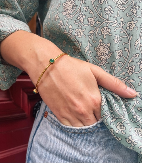 Indian bracelet with green onyx