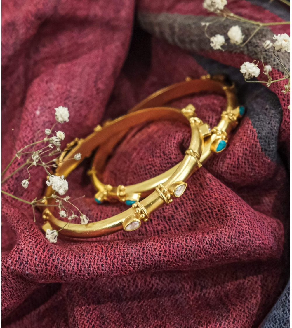 Indian gold plated bracelet with crystal