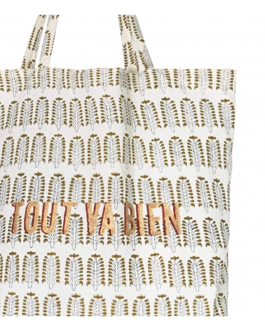 Cotton tote bag 16x18x5 inches - olive