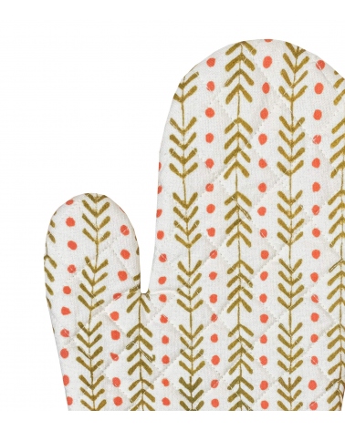 Printed kitchen glove 6x13 inches - Thea olive
