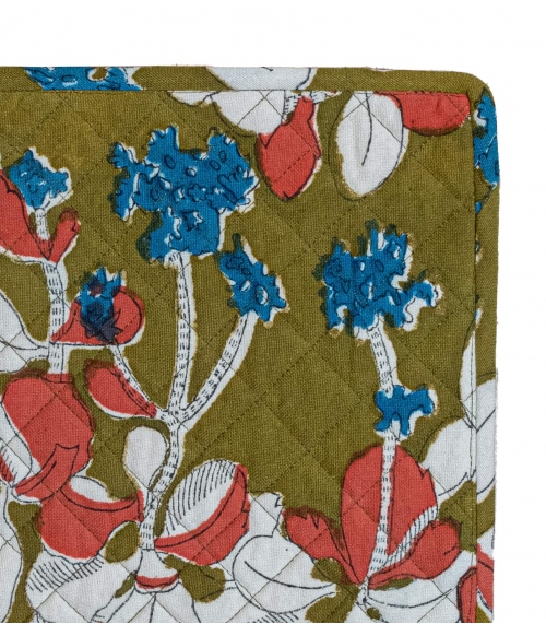 Cotton hot plate holder 8x8 inches - olive