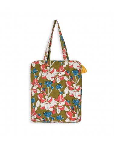 Zipped tote bag Iris olive