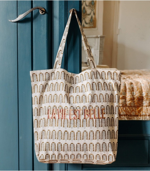 Sac en cotton 41x46x13 cm - Bootie olive